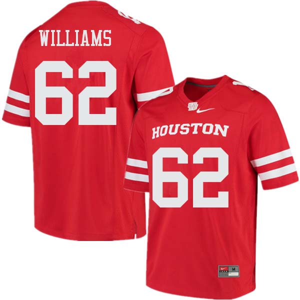 Men #62 Jarrid Williams Houston Cougars College Football Jerseys Sale-Red